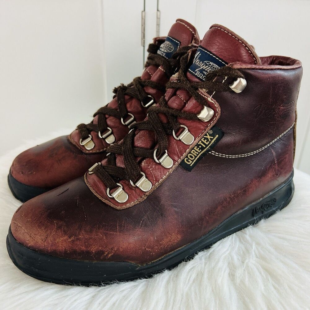 Vasque Sundowner Maroon Red Cowhide Leather Gore-Tex Hiking Boots Womens 7.5M